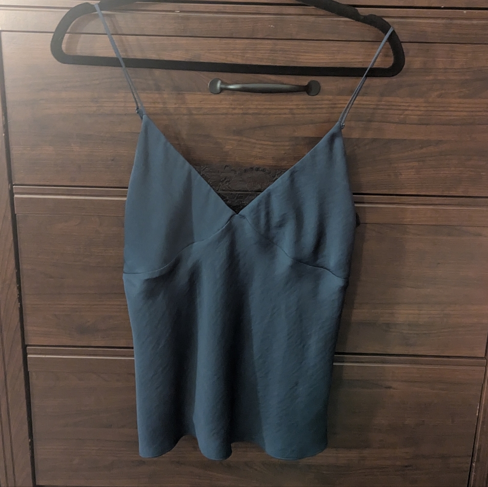Aritzia Wilfred Navy Lace Trim Camisole Sz SM